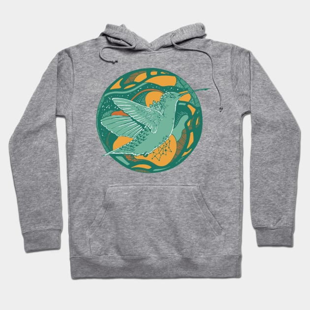 Mountain Green Circle of The Hummingbird Hoodie by kenallouis